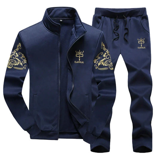 Men Set Large Size 6XL 7XL 8XL 9XL Fashion 2025 Autumn Winter Homme Suit Sweatshirt Sweatpants Men's Set Male Tracksuit Jacket