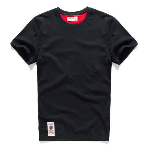 New Men Cotton Solid T-Shirt Mens Short Sleeve T-shirt Multi Pure Color Fancy Yarns T Shirt Color Wine White Blue