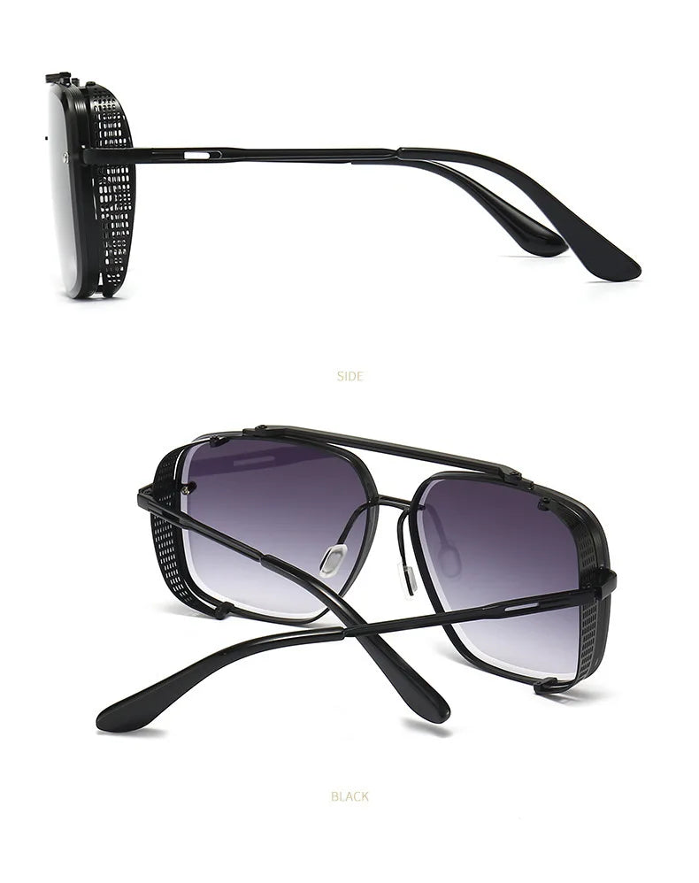New Punk Sunglasses For Men Fashion Square Vintage Steampunk Glasses Luxury Oculos De Sol Masculino Luxe Lunette De Soleil Homme