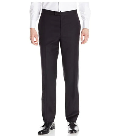 Custom Made Black/White Pants Straight-Fit Trousers Mens/Bridegroom/Best Man Wedding/Evening Plain Front Pant KZ11