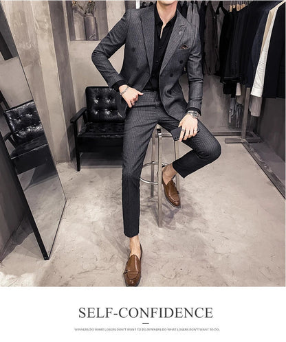 25 Colors 1 Pcs Blazer No Pants S-7XL New Wedding Dress Formal Business Slim Mens Suit Jacket Plaid Striped Solid Color