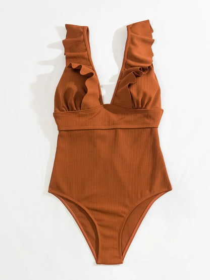 2023 One Piece Swimsuit Women Ruffle Swimwear Push Up Monokini Bodysuit Swimsuit Female Bathing Suit Summer Beach Wear