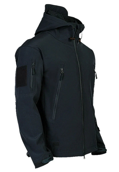 2024 New Fashionable Shark Skin Soft Shell Jacket Men's Tactical Windproof Waterproof Jacket Men's Jacket Hooded Jacket