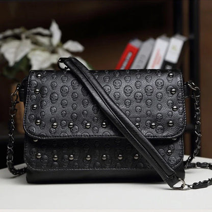 England Style Skull Women Crossbody Bag Leather Small Skull Shoulder Bag Chain Luxury Clutch Women Bags Designer Drop