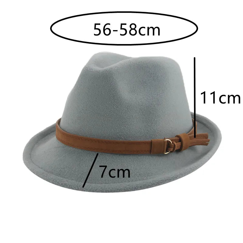 Hats for Women Fedora Winter Cowboy Hat Top Wool Khaki Green Black Jazz Caps Gentlemen Hats for Men Pamelas Y Tocados Para Bodas