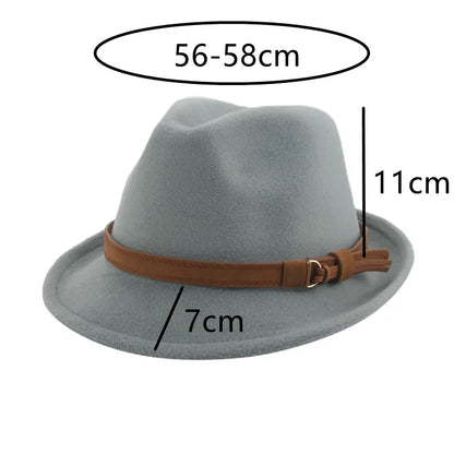 Hats for Women Fedora Winter Cowboy Hat Top Wool Khaki Green Black Jazz Caps Gentlemen Hats for Men Pamelas Y Tocados Para Bodas