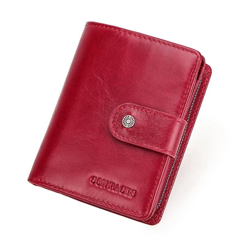 Genuine Leather RFID Vintage Wallet Men With Coin Pocket Short Wallets Small Zipper Wallet With Card Holders Man Purse