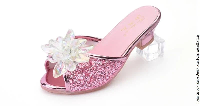 Shoes For Girls Cartoon Leather Children Shoes Frozen Princess Kids Shoes Girl Slippers Dress Snow Queen Sandal