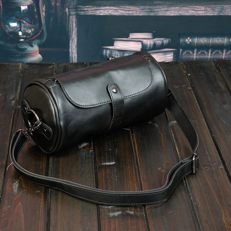 Luxury Retro Barrel Shaped Shoulder Bags Men Crossbody Bag Fashion Design Messenger Bag Mens Crossbody Shoulder Bag Male 2021