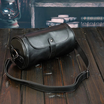 Luxury Retro Barrel Shaped Shoulder Bags Men Crossbody Bag Fashion Design Messenger Bag Mens Crossbody Shoulder Bag Male 2021