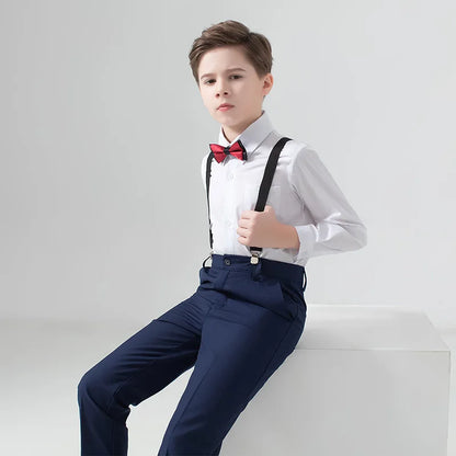Flower Boys Suit for Weddings Kids Prom Party Tuxedo Formal Blazer Children's Day Pinao Performance Costume school uniform 2-16T