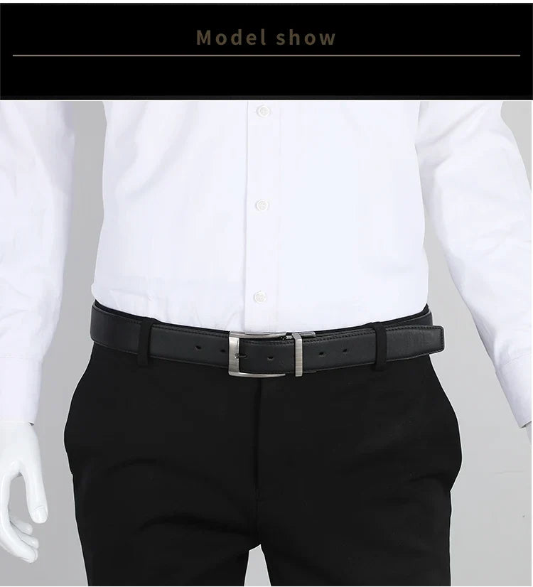 Men Belts Reversible Buckle Leather Brand Luxury Business Fashion Belts for Men Two Sides Color Black Brown StrapHQ117