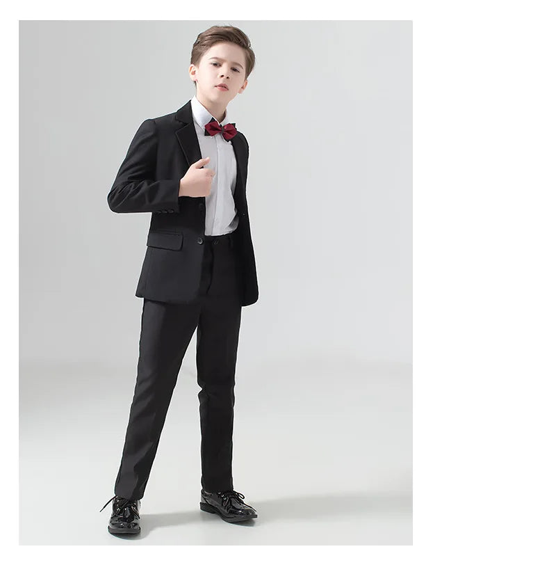 Flower Boys Wedding Suit Kids Prom Party Tuxedo Formal Blazer Children's Day Pinao Performance Costume school uniform 2-16T