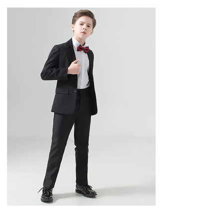 Flower Boys Wedding Suit Kids Prom Party Tuxedo Formal Blazer Children's Day Pinao Performance Costume school uniform 2-16T