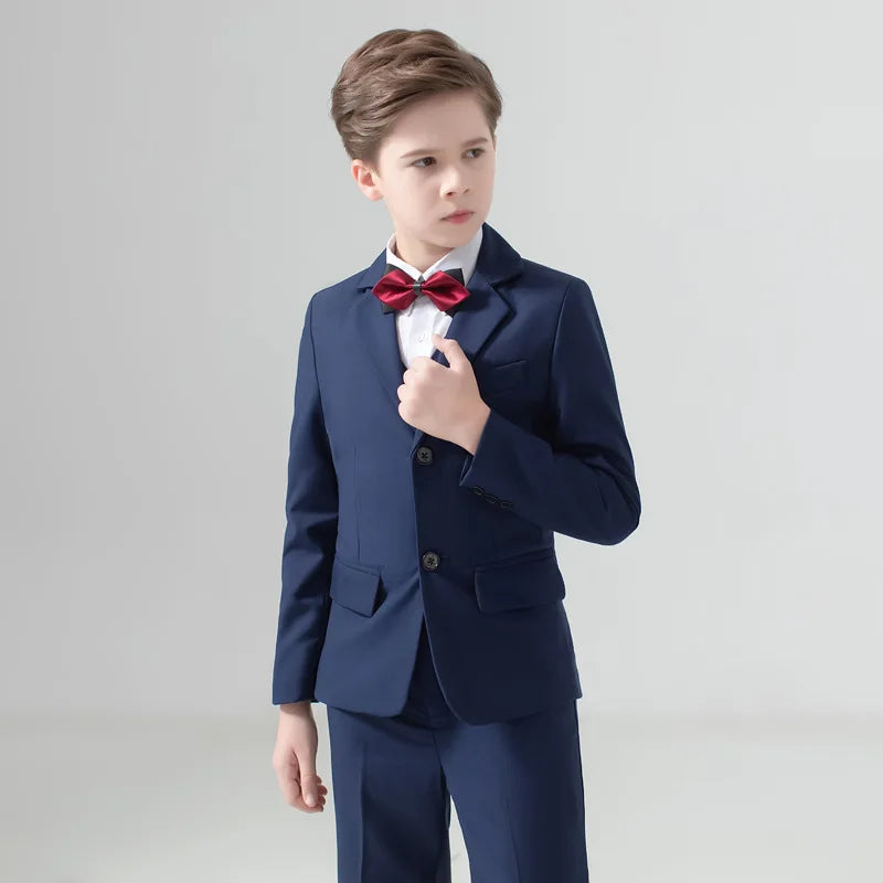 Flower Boys Suit for Weddings Kids Prom Party Tuxedo Formal Blazer Children's Day Pinao Performance Costume school uniform 2-16T