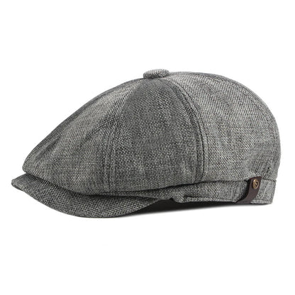 NEW Newsboy Cap Men Spring Summer Octagonal Hat For Male British Herringbone Flat Caps Retro Eight Blade Hats Breathable