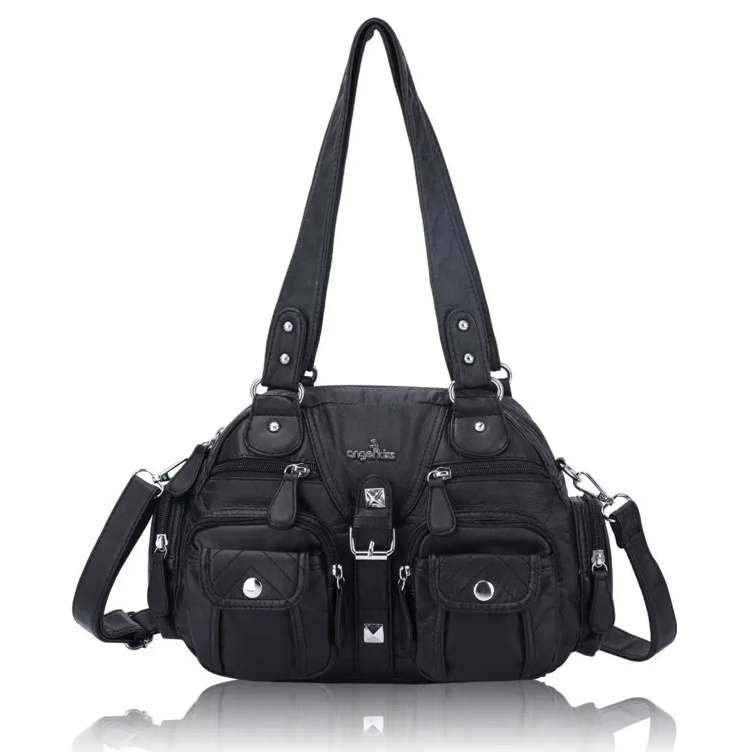 Vintage Bag Women Small Handbags Satchel Top-handle Handbag PU Shoulder Bag Dumpling Pack Multi-pockets Shoulder Bags