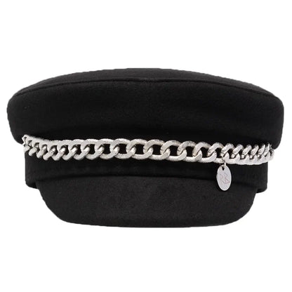 New Winter Women Hats Newsboy Caps Flat letter Militray Caps British Vintage Visor cap
