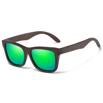 Retro Fashion Bamboo Wood Polarized Sunglasses Driving Square Style SunGlasses Male Goggle Cat.3 Women Men Brand Designer