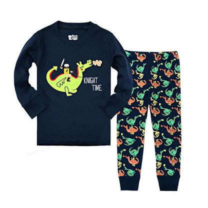 Digger Vehicle Baby Boys Clothes Suits 100% Cotton Children Pajamas Kids Sleepwear Sets Nightgown PJ'S Long Tees Shirts Pant Set