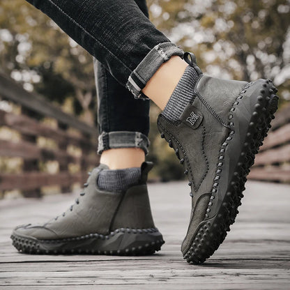 Winter Warm Men's Casual Shoes Fashion Men's Leather Boots Comfortable Men's Ankle Boots Outdoor High Quality Hiking Boots Men