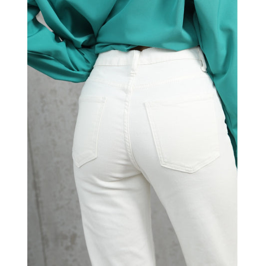 White Jeans Women Vintage Stretch High Waist Straight Wide Leg Denim Pants Autumn 2021 Jeans Streetwear