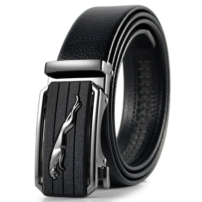 Multicolor Genuine Leather Men's Belts Fashion Business Automatic Buckle Straps Ratchet Cow Leather Waistband 3.5cm Width