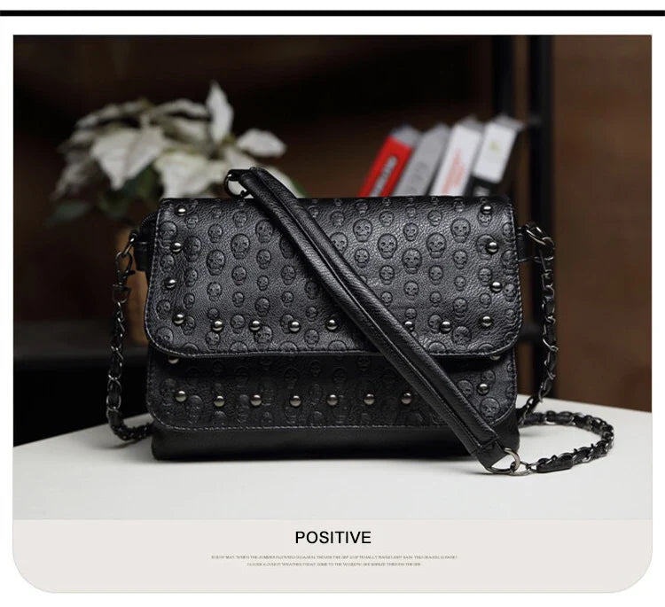 England Style Skull Women Crossbody Bag Leather Small Skull Shoulder Bag Chain Luxury Clutch Women Bags Designer Drop