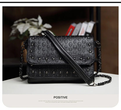 England Style Skull Women Crossbody Bag Leather Small Skull Shoulder Bag Chain Luxury Clutch Women Bags Designer Drop