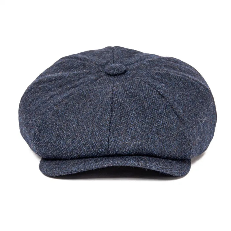 Men's 8 Piece Wool Blend Newsboy Flat Cap Gatsby Retro Hat Driving Caps Baker Boy Hats Women Boina 005