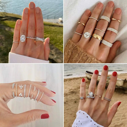 ATTAGEMS Bagues en argent sterling massif 925 pour femmes, Moissanite pleine éternité, bague de mariage, bague de fiançailles, bijoux fins