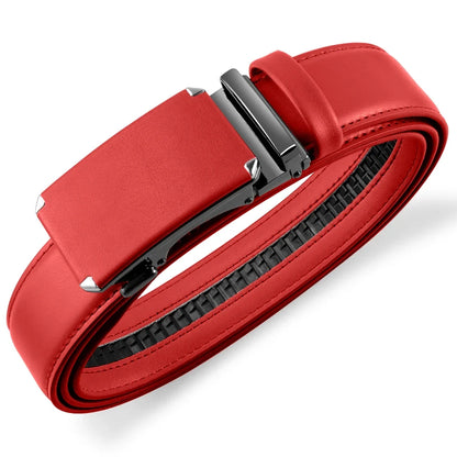 Multicolor Genuine Leather Men's Belts Fashion Business Automatic Buckle Straps Ratchet Cow Leather Waistband 3.5cm Width