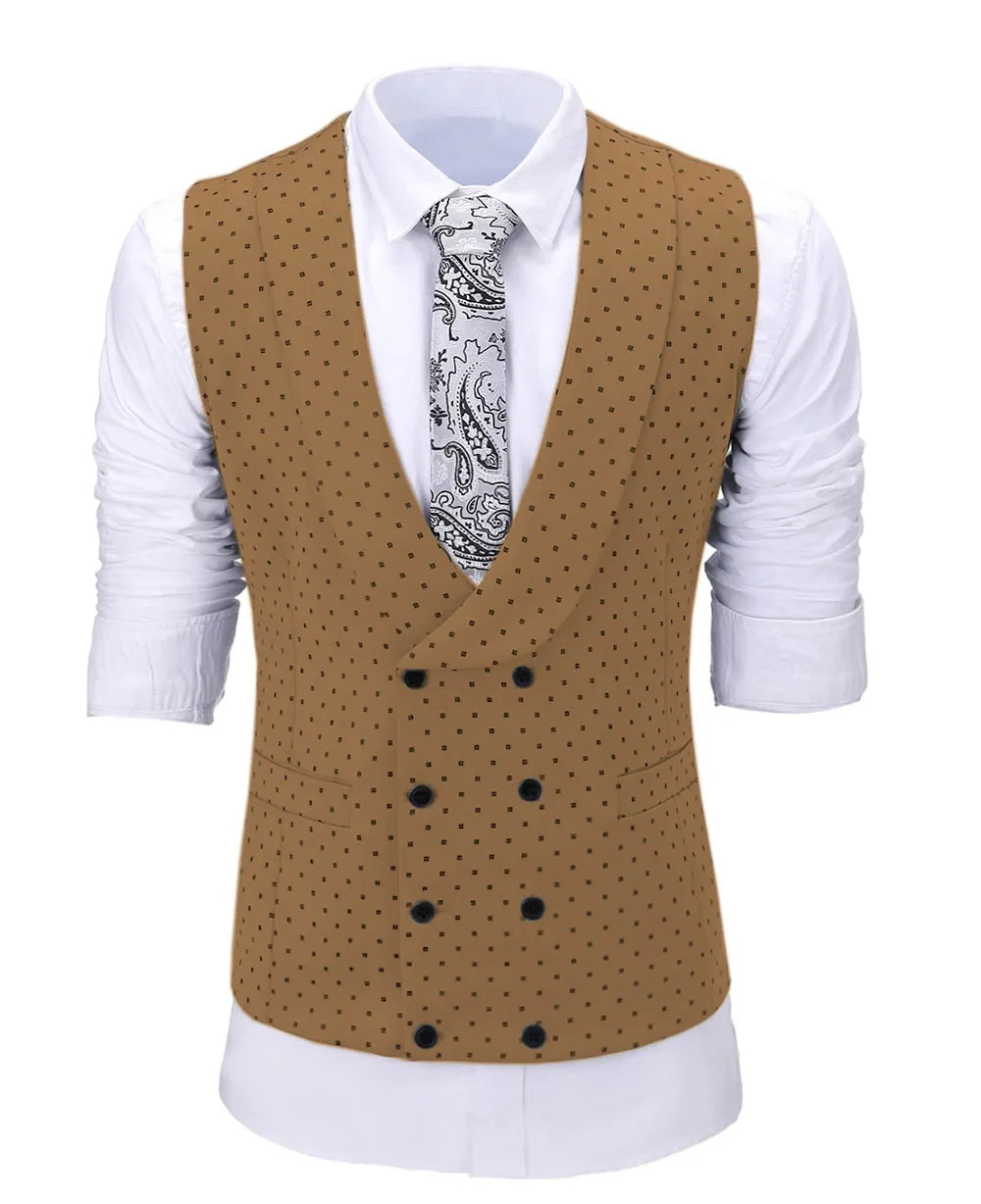 Men's Suit Formal Neck Square wave point leisure  Casual Waistcoat Formal Business Grey Navy Vest Groomman For Wedding Evening