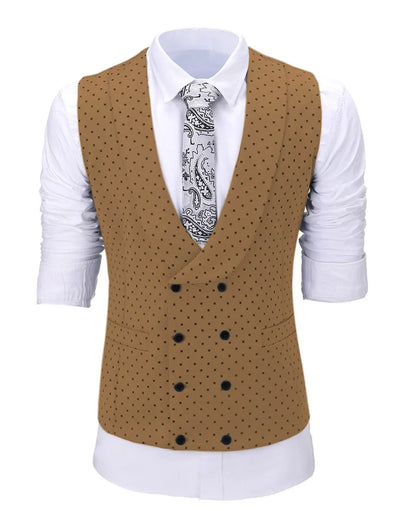Men's Suit Formal Neck Square wave point leisure  Casual Waistcoat Formal Business Grey Navy Vest Groomman For Wedding Evening