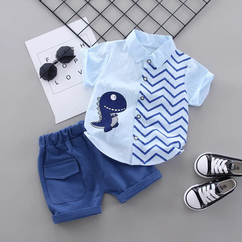 New Fashion Summer Baby Clothes For Boys Children Cartoon Shirt Shorts 2pcs/Sets Kids Clothing Toddler Casual Cotton Tracksuits