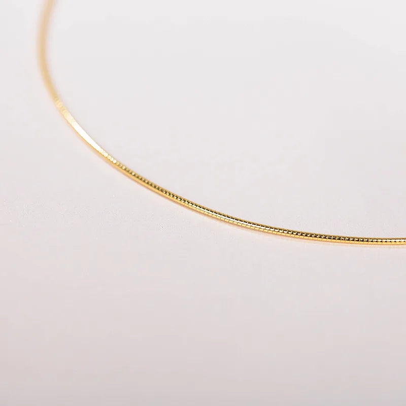 Genuine Real Pure Solid 925 Sterling Silver Necklace for Women Punk Rock Rose Gold Snake Chains Jewelry Female Necklaces Choker