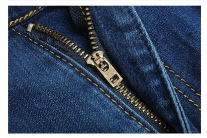 Spring Men Jeans Vintage Flare Long Denim Pants Blue Trouser 80s Slim