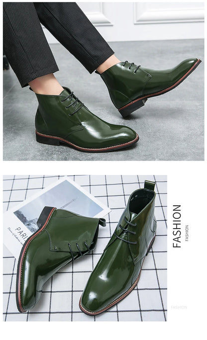 Mayba Pointed Leather Shoes Men Casual Shoes Ankle Boots Size 38-48