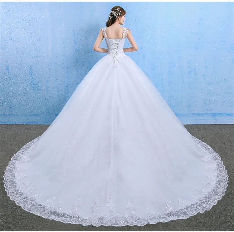 Wedding Dress Sexy V-neck Lace Embroidery Court Train Ball Gown Princess Wedding Dresses Vestido De Noiva Plus Size