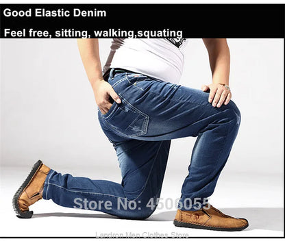 Distressed Extra Large Jeans For Men Stretch Denim Trousers 6XL 7XL 8XL Big Plus Size Mens Ripped Pants 160KG Male Elastic Jean