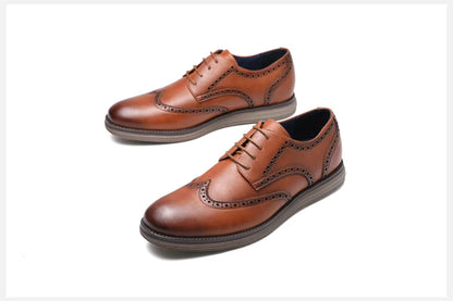 Genuine Leather Dress Shoes Comfy Men Casual Shoes Smart Business Work Office Lace-up Men Shoes