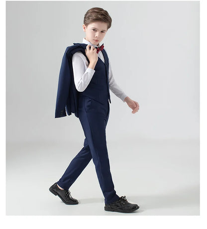 Flower Boys Wedding Suit Kids Prom Party Tuxedo Formal Blazer Children's Day Pinao Performance Costume school uniform 2-16T