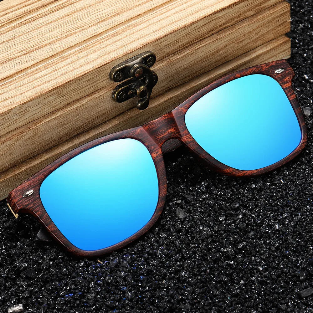 Handmade Natural Wooden Sunglasses Men Polarized Eyewear Women Mirror Vintage Oculos De Sol Masculino UV400 Polarized Lens