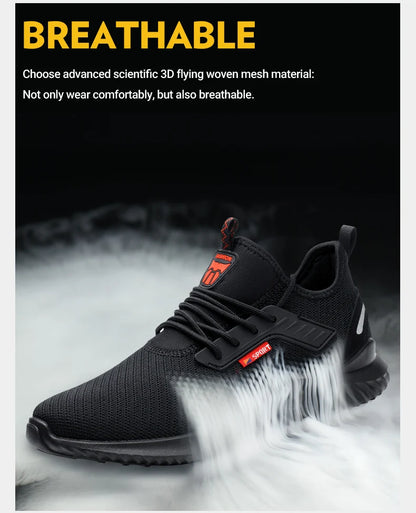 Work Safety Shoes Anti-Smashing Steel Toe Puncture Proof Construction Lightweight Breathable Sneakers shoes Men Women is Light