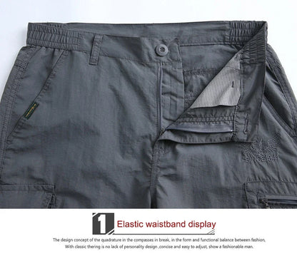 2024 Men's Tactical Casual Pants Thin Breathable Summer Casual Long Trouser Male Slim Waterproof Quick Dry Pocket Cargo Pants