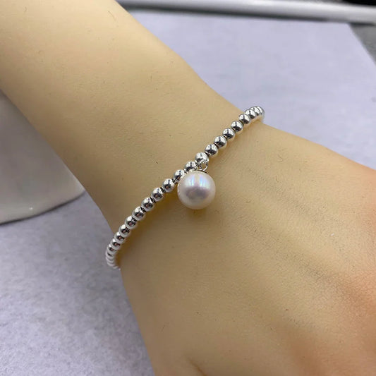 Bracelet Perles en Argent Sterling 925 Breloque Cœur Design Tendance Femmes Filles Amoureuse Meilleur Cadeau Vente Chaude