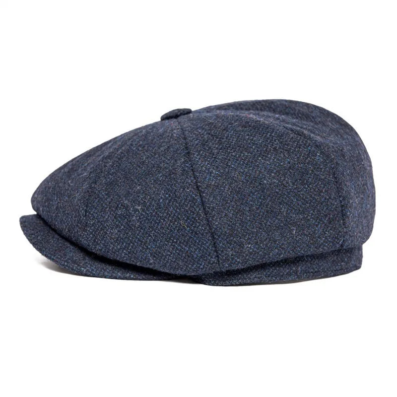 Men's 8 Piece Wool Blend Newsboy Flat Cap Gatsby Retro Hat Driving Caps Baker Boy Hats Women Boina 005