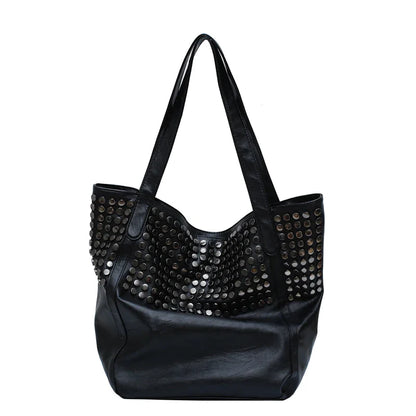 New Arrival Fashion Women's Korean Version Of The Artificial Leather Rivet Chain Foldable Shoulder Bag Messenger Bag Large