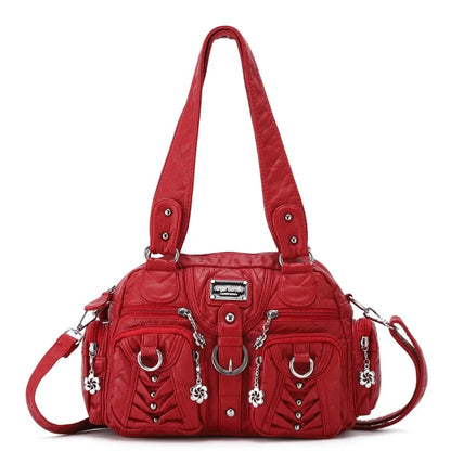 Women Handbags Fashion Satchel Top-handle Handbag PU Shoulder Bag 10.6"x8.3" Dumpling Pack Multi-pockets Shoulder Bags
