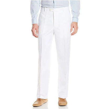 Custom Made Black/White Pants Straight-Fit Trousers Mens/Bridegroom/Best Man Wedding/Evening Plain Front Pant KZ11